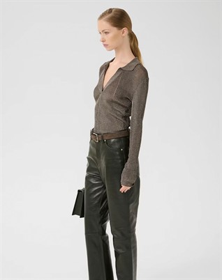 GZSilvi Polo Top - Warm Grey Metallic